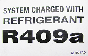 LABEL HEAT PUMP R409a SYSTEM CHARGE #OP LABEL HEAT PUMP R409a SYSTEM CHARGE #OP