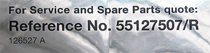 LABEL HP SERVICE REF 55127507/R #P LABEL HP SERVICE REF 55127507/R #P