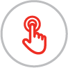 Rheem touchpoint icon showing a finger pressing a button