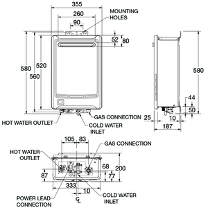 RHEEM GAS CF 50DEG 12L/M NAT EXT